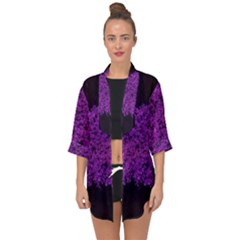 Queen Annes Lace In Purple Open Front Chiffon Kimono by okhismakingart