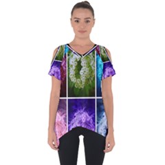 Closing Queen Annes Lace Collage (horizontal) Cut Out Side Drop Tee by okhismakingart
