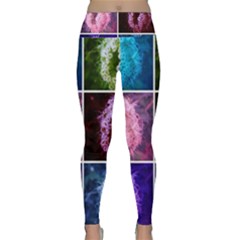 Closing Queen Annes Lace Collage (vertical) Lightweight Velour Classic Yoga Leggings by okhismakingart