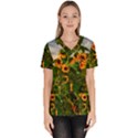 Sunflowers Women s V-Neck Scrub Top View1