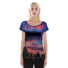 Afternoon Majesty Cap Sleeve Top by okhismakingart