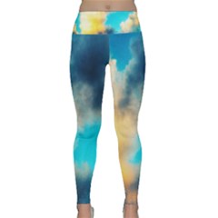 Pale Clouds Lightweight Velour Classic Yoga Leggings by okhismakingart