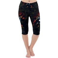 Moon Supernova Lightweight Velour Cropped Yoga Leggings by okhismakingart