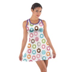 Donut Pattern With Funny Candies Cotton Racerback Dress by genx