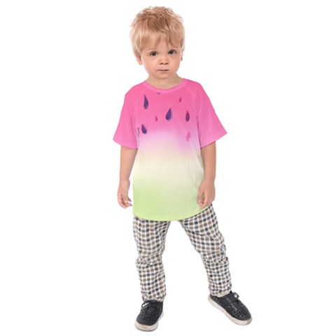 Watermelon Pastel Gradient Pink Watermelon Pastel Gradient Kids  Raglan Tee by genx