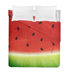 Juicy Paint Texture Watermelon Red And Green Watercolor Duvet Cover Double Side (full/ Double Size) by genx
