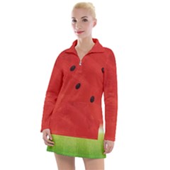 Juicy Paint Texture Watermelon Red And Green Watercolor Women s Hoodie Dress by genx