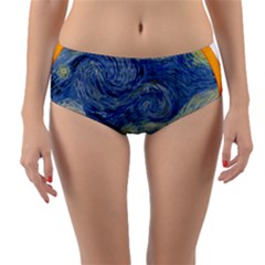 The Starry Night Starry Night Over The Rhne Pain Reversible Mid-waist Bikini Bottoms by Sudhe