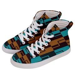 Illusion In Orange & Teal Women s Hi-top Skate Sneakers by WensdaiAmbrose
