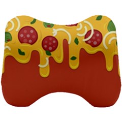 Pizza Topping Funny Modern Yellow Melting Cheese And Pepperonis Head Support Cushion by genx