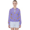 Pizza Pattern Violet pepperoni cheese funny slices Women s Tie Up Sweat View1