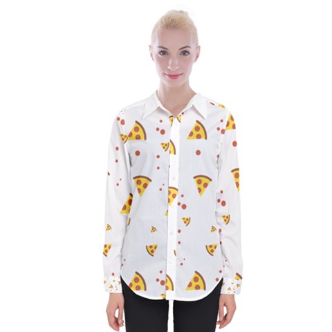 Pizza Pattern Pepperoni Cheese Funny Slices Womens Long Sleeve Shirt by genx