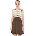 Donuts Pattern With Bites bright pastel blue and brown Cropped Sweatshirt Adorable in Chiffon Dress View1