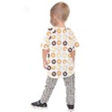 Donuts Pattern With Bites bright pastel blue and brown Cropped Sweatshirt Kids  Raglan Tee View2
