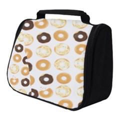 Donuts Pattern With Bites Bright Pastel Blue And Brown Cropped Sweatshirt Full Print Travel Pouch (small) by genx