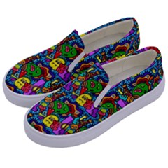 Graffiti 3 1 Kids  Canvas Slip Ons by ArtworkByPatrick