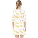 Yellow Banana and peels pattern with polygon retro style Pocket Dress View2