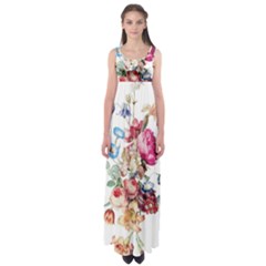 Les Fleurs Artificielles - Vintage Design Empire Waist Maxi Dress by WensdaiAmbrose