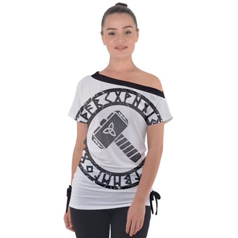 Thor Hammer With Runes Valhalla Tristella Viking Norse Mythology Mjolnir  Tie-up Tee by snek