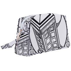 Bad Wolf Tardis Art Drawing Doctor Who Wristlet Pouch Bag (large) by Sudhe