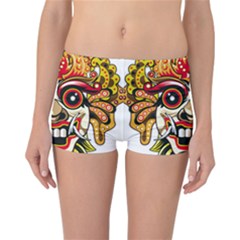 Bali Barong Mask Euclidean Vector Chiefs Face Reversible Boyleg Bikini Bottoms by Sudhe