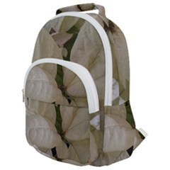 White Pointsettia Rounded Multi Pocket Backpack by Riverwoman