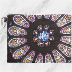 Rosette Stained Glass Window Church Canvas Cosmetic Bag (xxxl) by Pakrebo