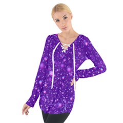 Purple Twilight Sky Tie Up Tee by 1dsign