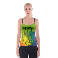 Abstract Pattern Lines Wave Spaghetti Strap Top by HermanTelo