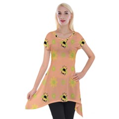 Bee Bug Nature Wallpaper Short Sleeve Side Drop Tunic by HermanTelo