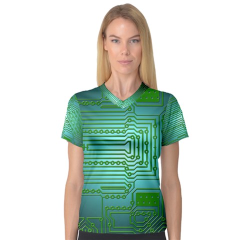 Board Conductors Circuits V-neck Sport Mesh Tee by HermanTelo