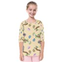 Sloth Neutral Color Cute Cartoon Kids  Quarter Sleeve Raglan Tee View1