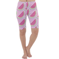 Melons Pattern Food Fruits Melon Cropped Leggings  by Pakrebo