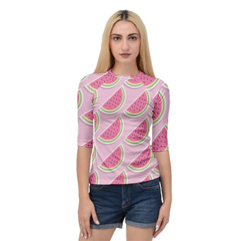 Melons Pattern Food Fruits Melon Quarter Sleeve Raglan Tee by Pakrebo