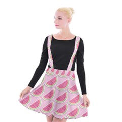 Melons Pattern Food Fruits Melon Suspender Skater Skirt by Pakrebo