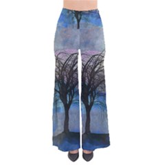 Tree Moon Sky Watercolor Painting So Vintage Palazzo Pants by Pakrebo
