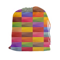 Abstract Background Geometric Drawstring Pouch (xxl) by Mariart
