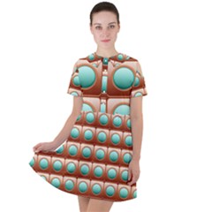 Abstract Circle Square Short Sleeve Shoulder Cut Out Dress  by HermanTelo