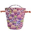 Abstract Background Circle Bubbles Drawstring Bucket Bag View2
