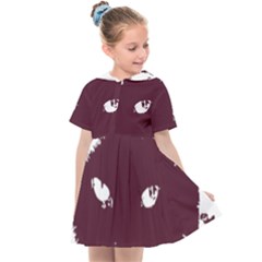 Cat Nature Design Animal Skin Pink Kids  Sailor Dress by HermanTelo
