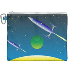 Rocket Spaceship Space Canvas Cosmetic Bag (xxxl) by HermanTelo