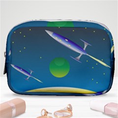 Rocket Spaceship Space Make Up Pouch (small) by HermanTelo