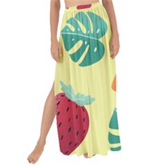 Watermelon Leaves Strawberry Maxi Chiffon Tie-up Sarong by Pakrebo
