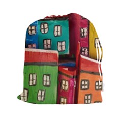 Houses Handmade Cultural Drawstring Pouch (xxl) by Pakrebo