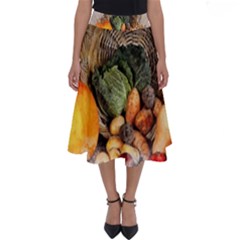 Pumpkin Vegetables Autumn Perfect Length Midi Skirt by Pakrebo