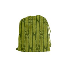 Fern Texture Nature Leaves Drawstring Pouch (medium) by Nexatart