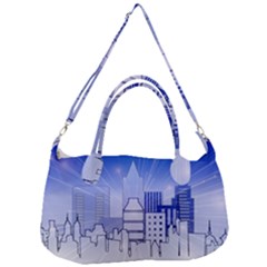 City Architecture Building Skyline Removal Strap Handbag by Pakrebo