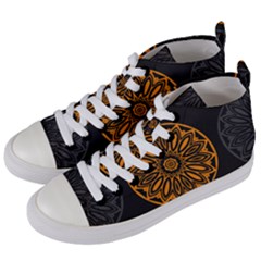 Background Design Pattern Tile Women s Mid-top Canvas Sneakers by Mariart