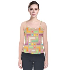 Abstract Background Colorful Velvet Spaghetti Strap Top by HermanTelo