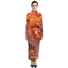 Eye Butterfly Evening Sky Turtleneck Maxi Dress by HermanTelo